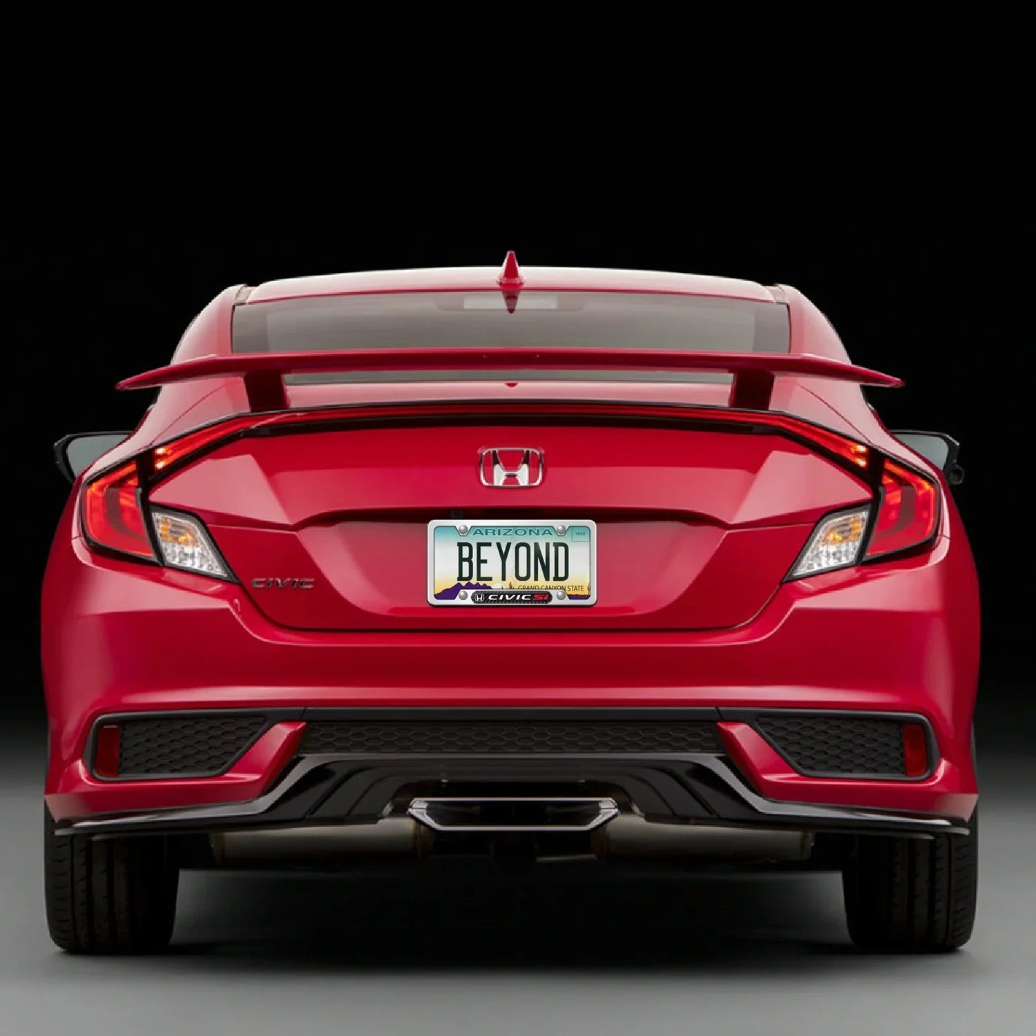 Honda Civic Si Real Carbon Fiber NamepLatitudee Chrome Stainless Steel License Frame
