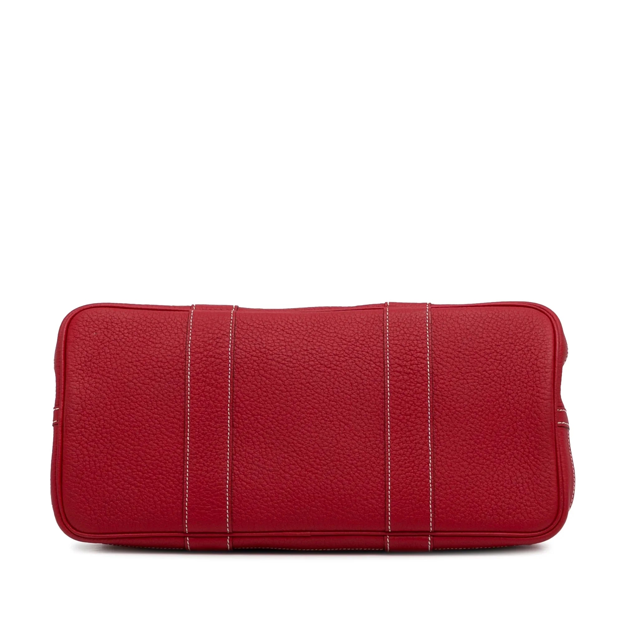 Pre-Owned Authenticated Hermès Negonda Garden Party 36 Calf Leather Red Tote Bag Unisex (Good)