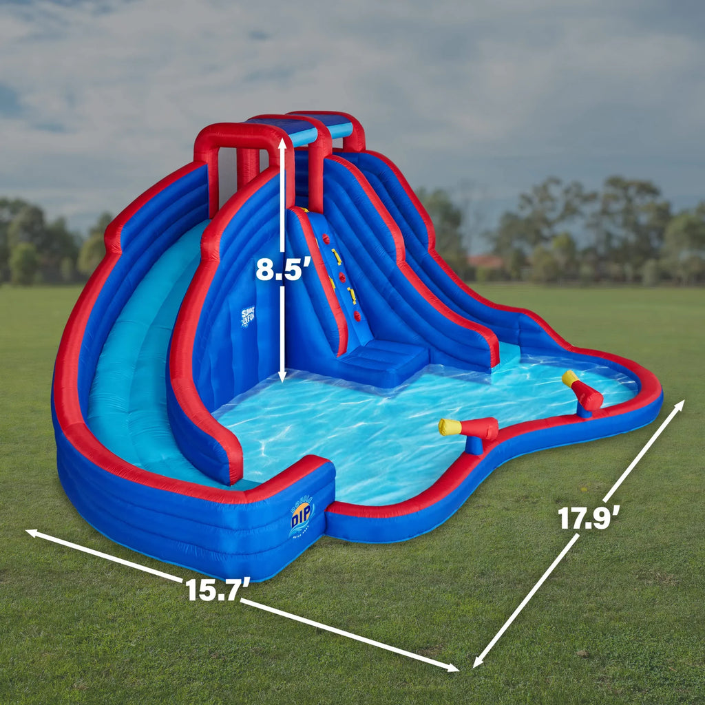 Sunny & Fun InfLatitudeable Water Slide & Blow up Pool, Kids Water Park for Backyard