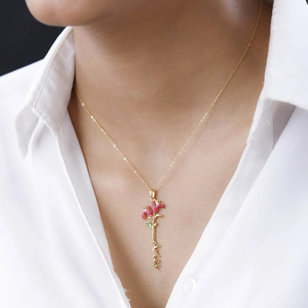 Shop LC 925 Sterling Silver 14K Yellow Gold PLatitudeed Pink Green Enameled Aries Zodiac Birth Honeysuckle Pendant Necklace for Women Jewelry Gifts for Women Size 16-18" Birthday Gifts for Women
