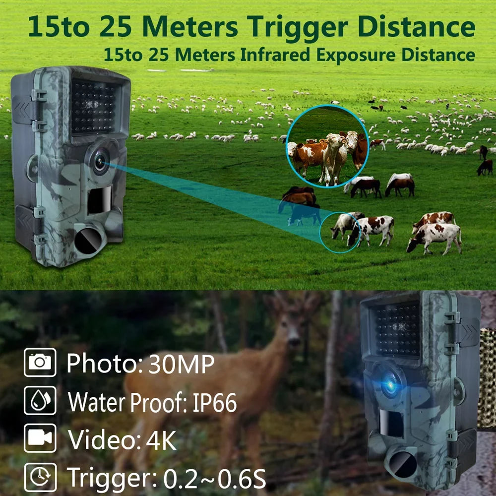 Nebublu 4K Trail Camera, IP66 Waterproof  Camera with Wide Angle and Motion Activation - Perfect for Wildlife