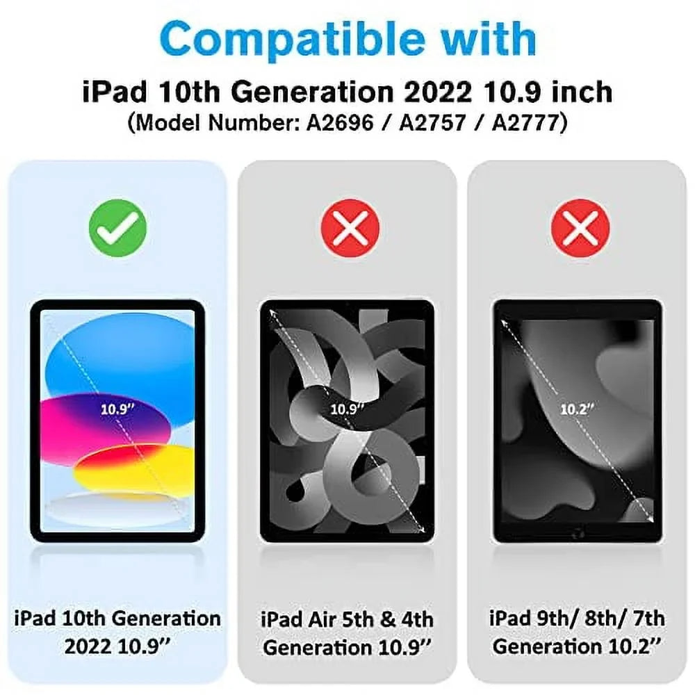ProCase for iPad 10th Generation Keyboard Case with Multi-Touch Trackpad, 360 Degree Rotation 7 Color Backlit Touchpad Keyboard Case for 10th Gen 10.9 inch iPad 2022 –Black