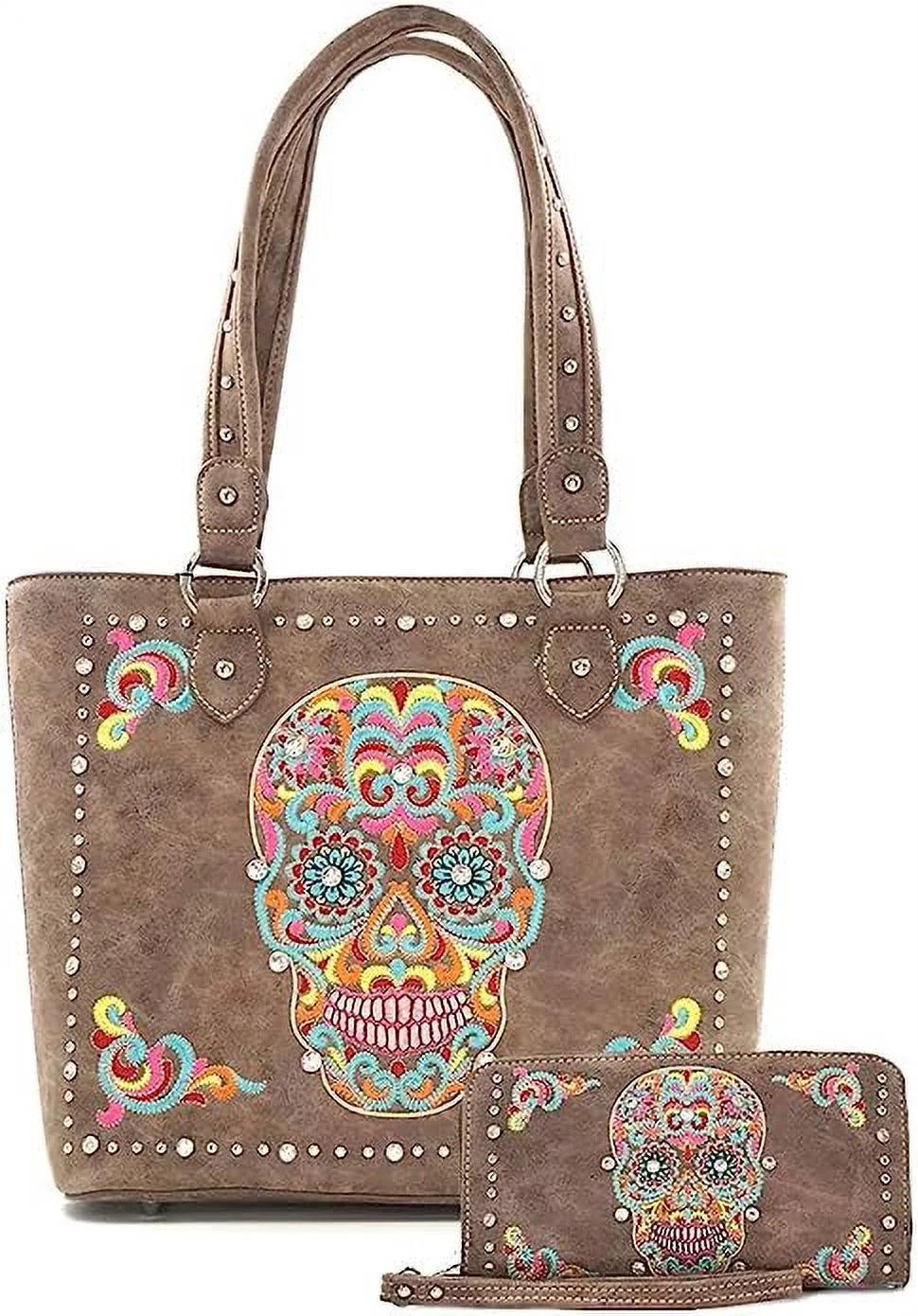 Leather Tote Bag Western Style Shoulder Bag Handbag and Purse for Women