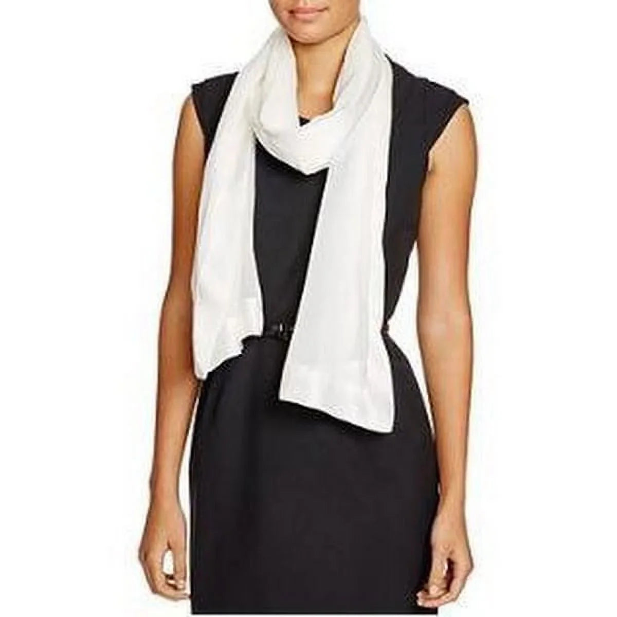 Echo Silk Chiffon Scarf, Various colors: OS/White