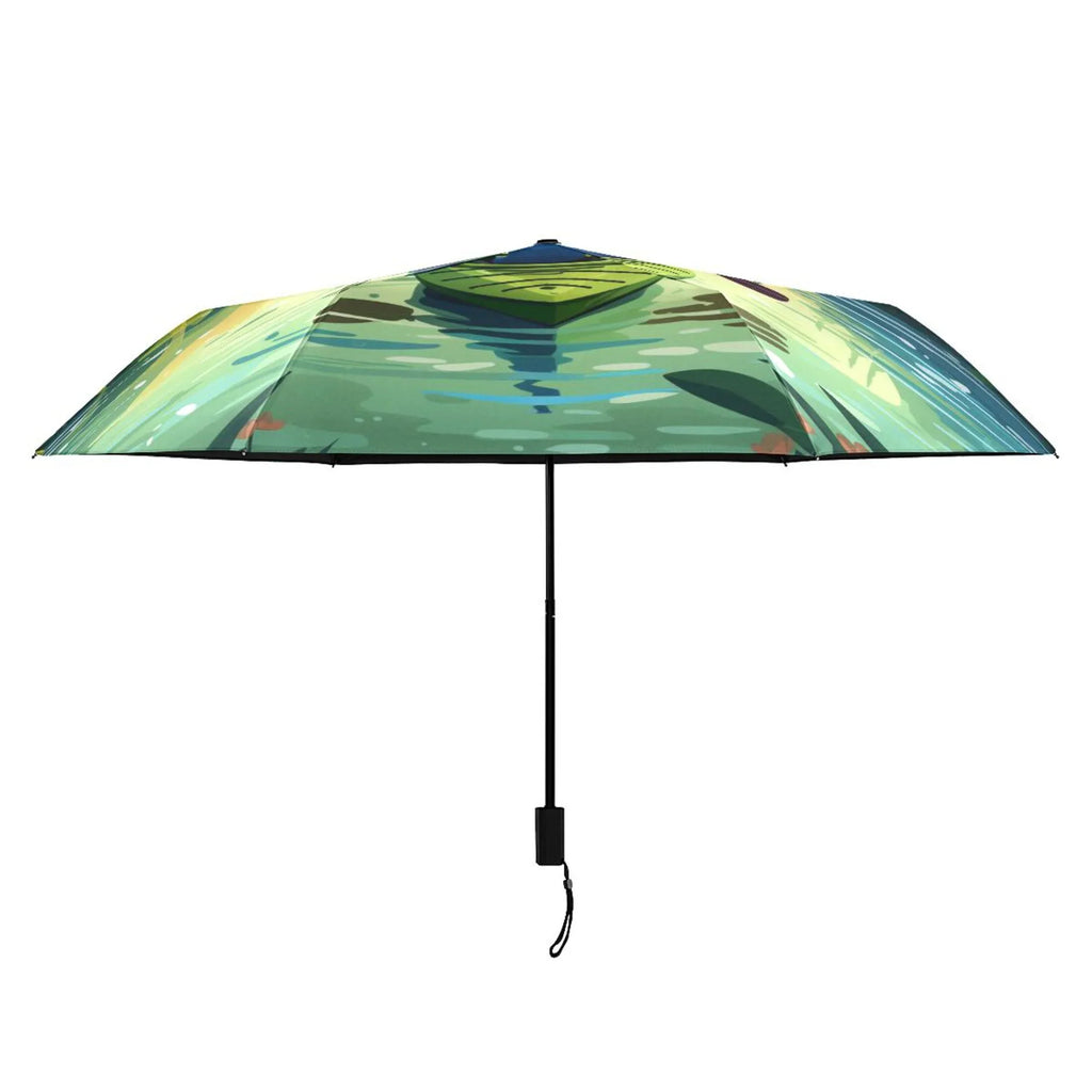 Boating- 101 - To Boating Landscape Compact Folding Umbrella for Rain Windproof Travel Umbrella UPF 50+ Lightweight Packable Arc Size