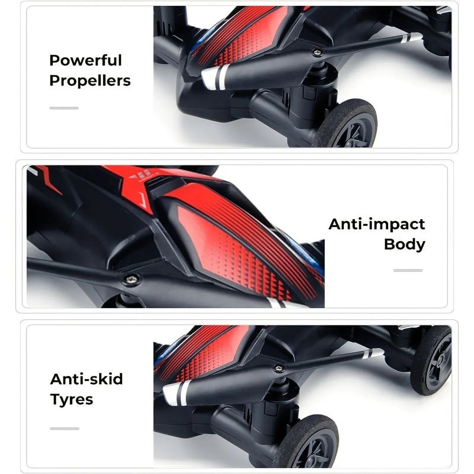 Drone For Land And Air Dual-use RC Toy Car Four-axis Unmanned Drone High-speed And Low-speed Switch Intelligent Height Setting, Stable Flight, Gift Toys