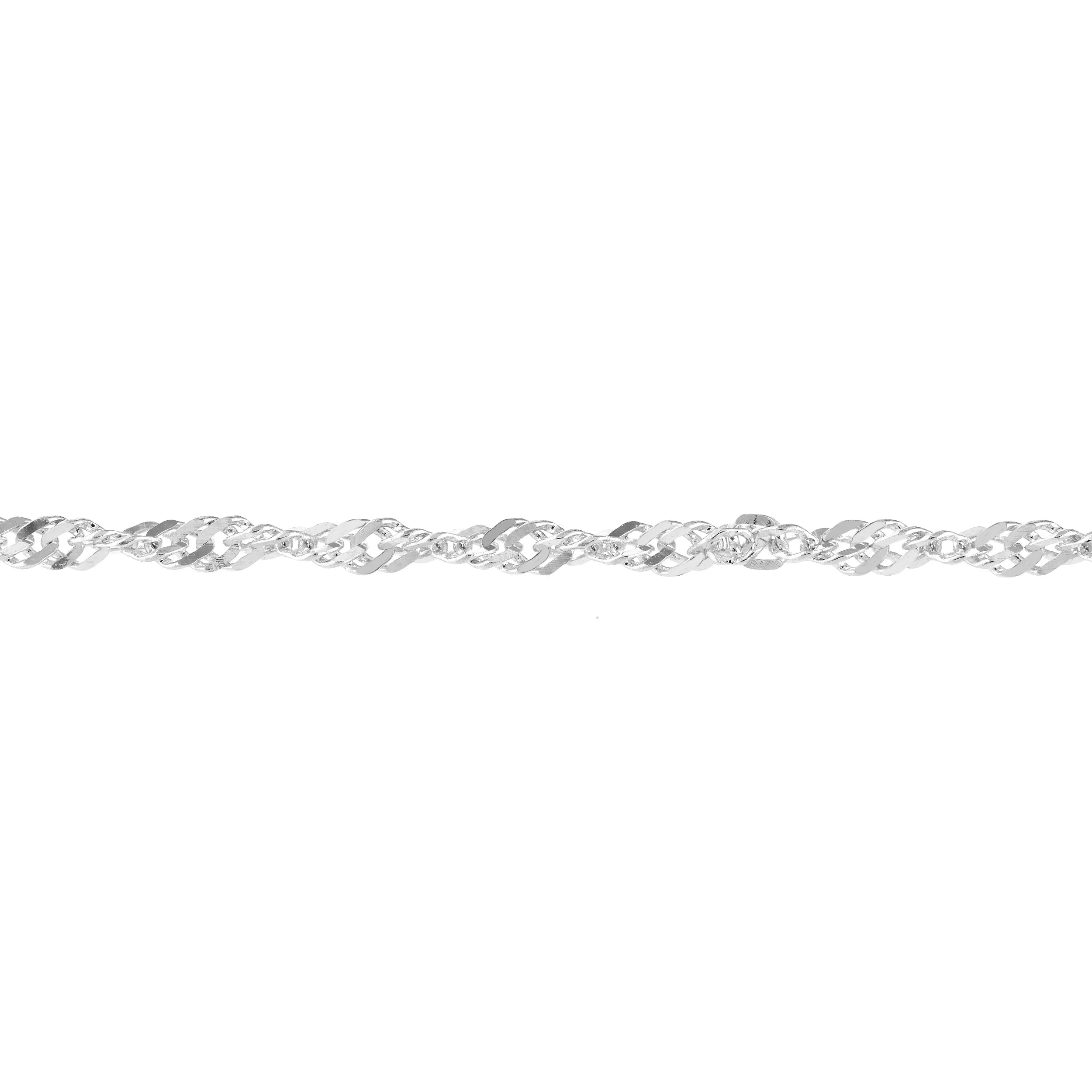 14K White Gold Women's 9"-10" Adjustable 1.7mm Singapore Anklet