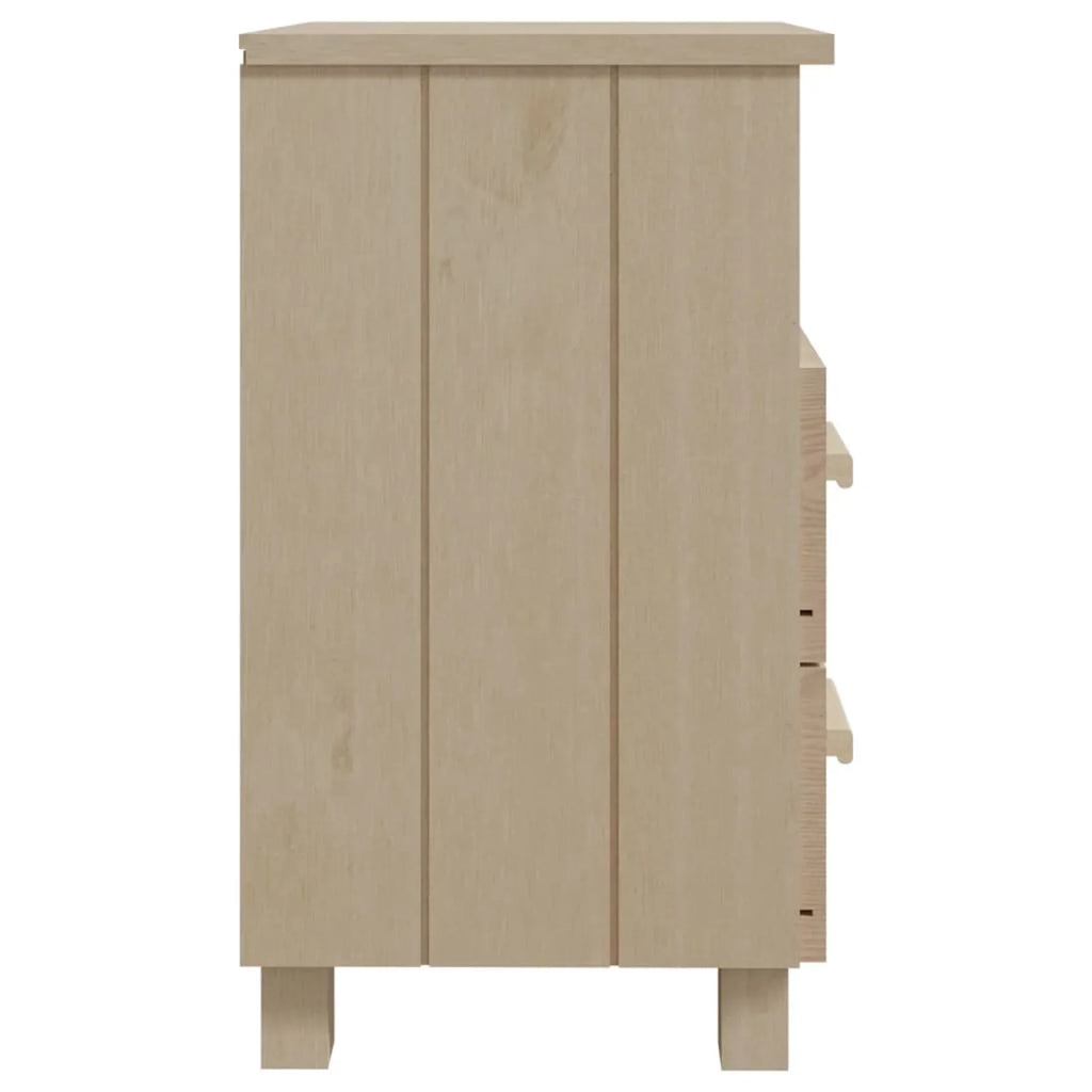 Htovila Bedside Cabinet HAMAR Honey Brown 15.7"x13.8"x24.4" Solid Wood Pine
