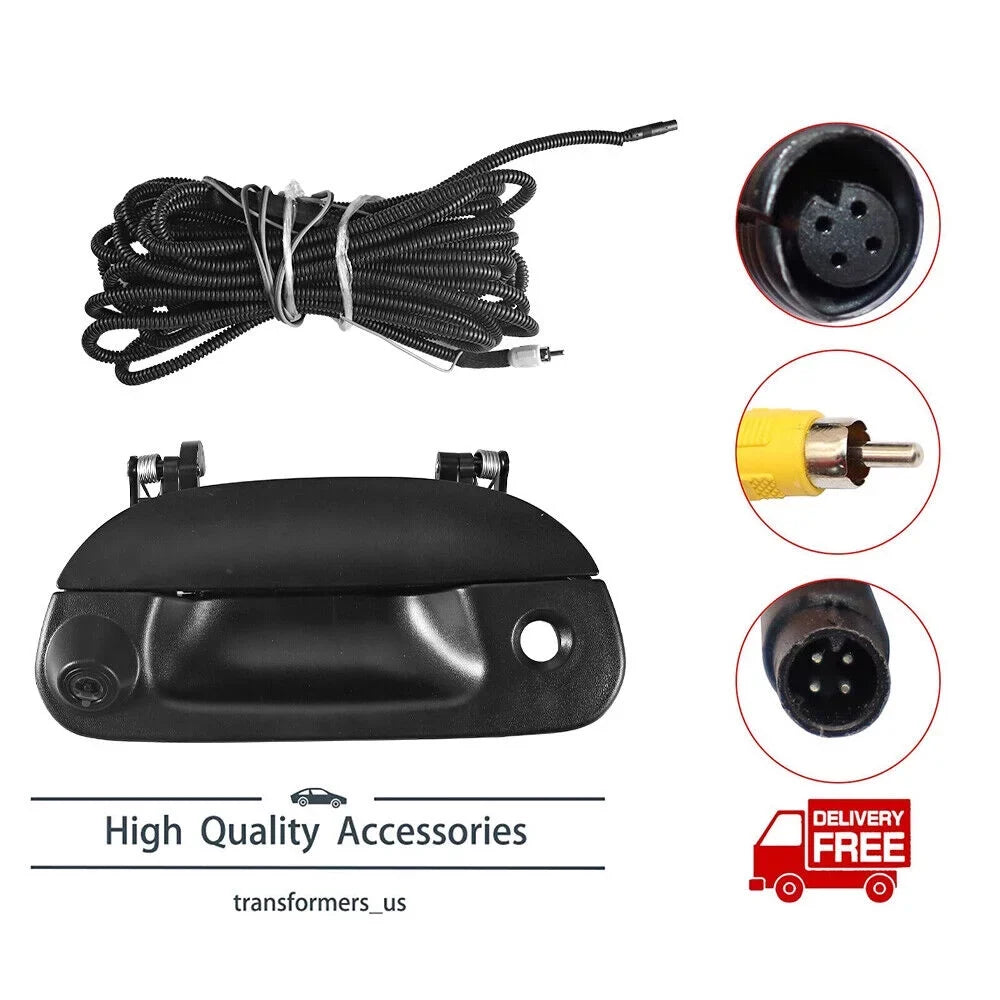 JLLOM Rear View Backup Camera Kit w/ Wiring & Tailgate Handle For 97-07 Ford F150 F250