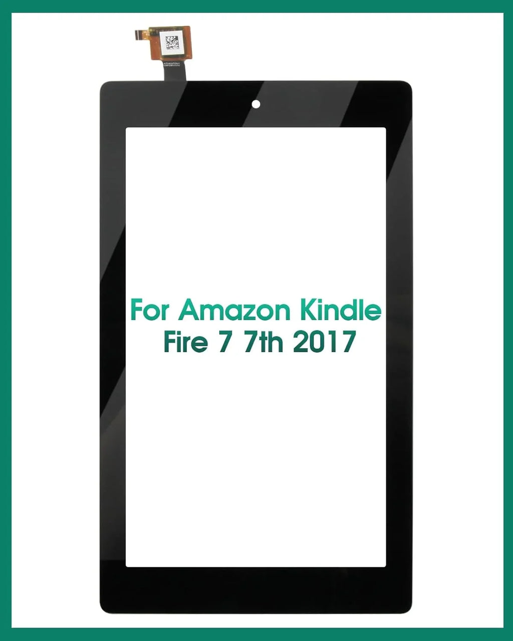 for Amazon Kindle Fire 7 (7th Generation 2017 Release SR043KL) Touch Screen Digitizer Replacement Part with Adhesive, NO LCD, NO Instructions(NOT for 5th Gen, 2015 & 7th Kids Edition)