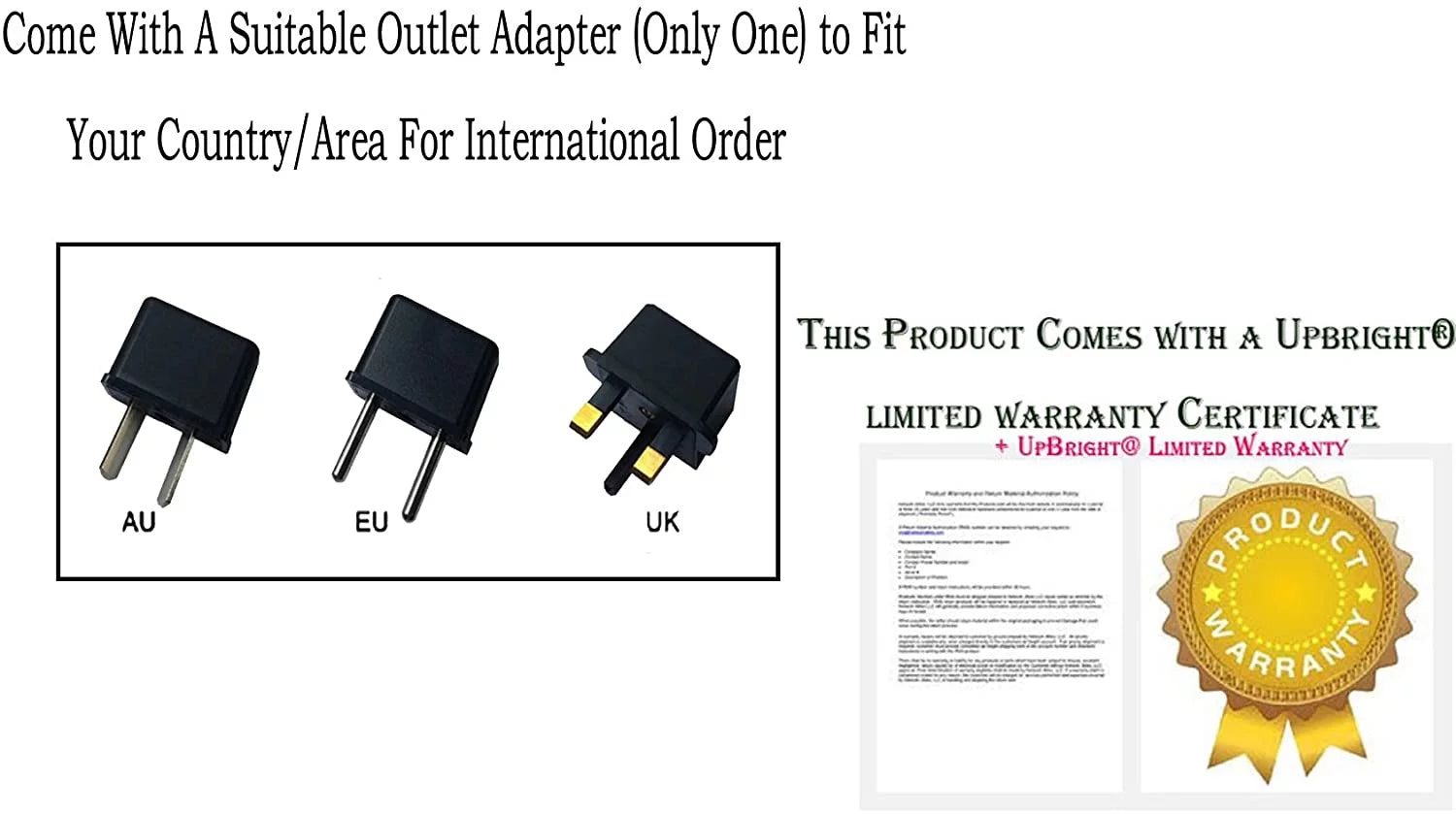UPBRIGHT Adapter For  Ideapad 100 100-15IBY 100-151BY 80MJ 80MJ001BUS 80MJ0018US 15.6" Laptop Notebook PC Power Supply Cord Battery Charger