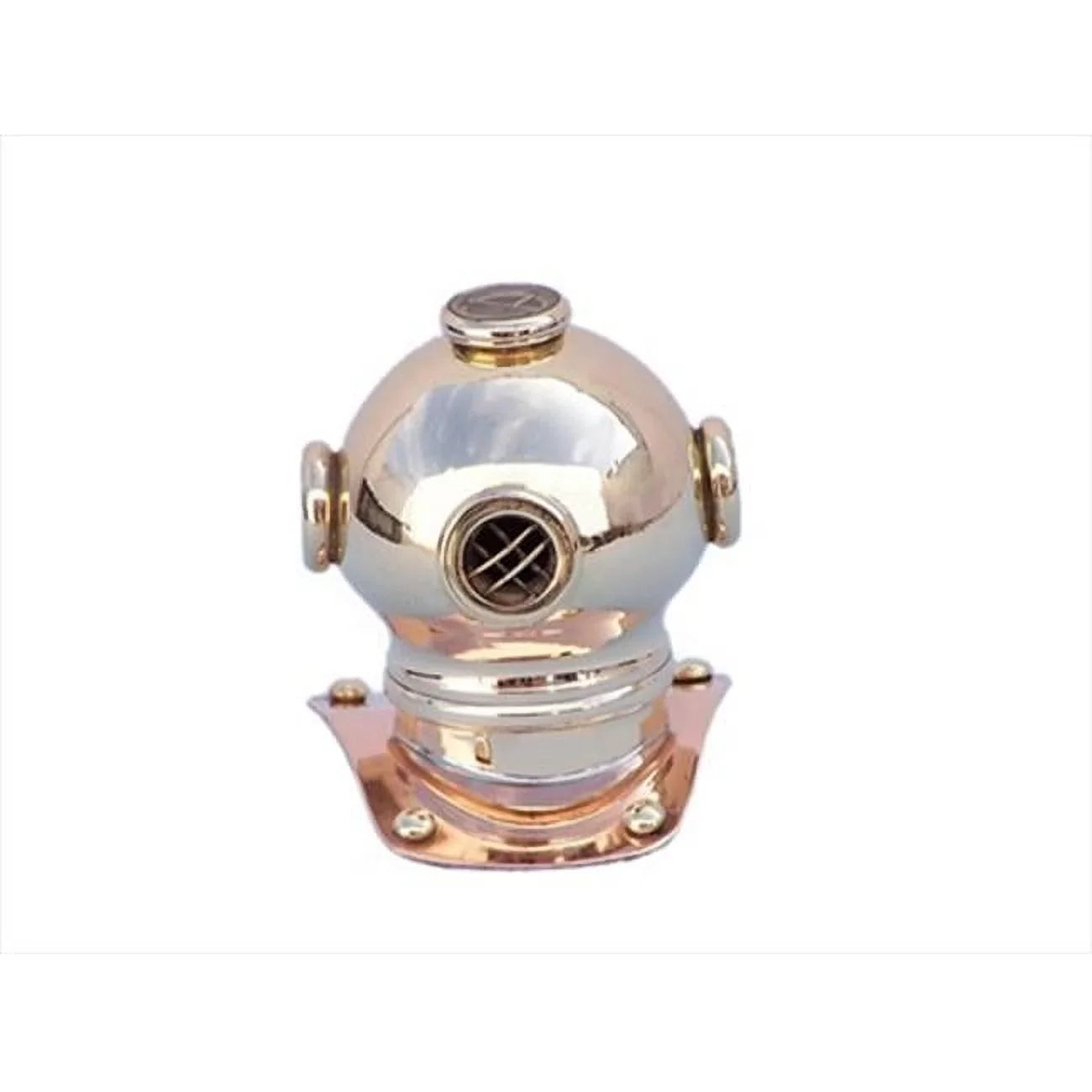 Handcrafted Model Ships  Brass-Copper Diving Helmet Paper Weight 3 in. Decorative Accent