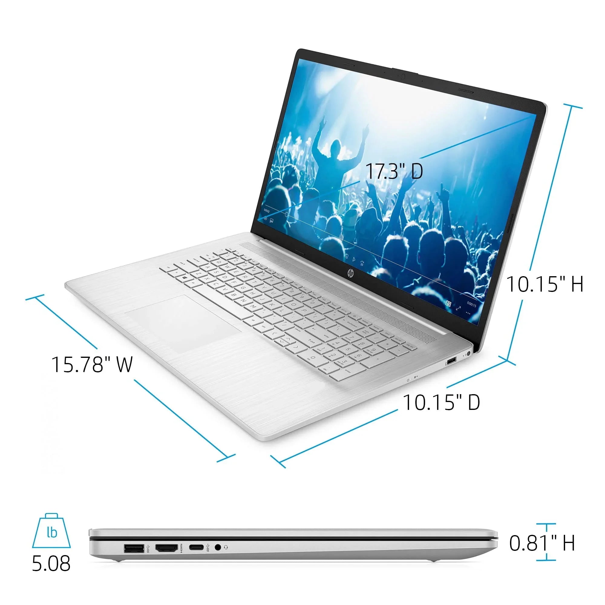 High Performance Business Laptop (2022) | 17.3" FHD (1920 x 1080) IPS | 11th Intel i5-1135G7 4-Core Iris Xe Graphics | 12GB DDR4 | 256GB SSD | Fullsize Keyboard | Windows 10 Pro | TLG 32GB USB