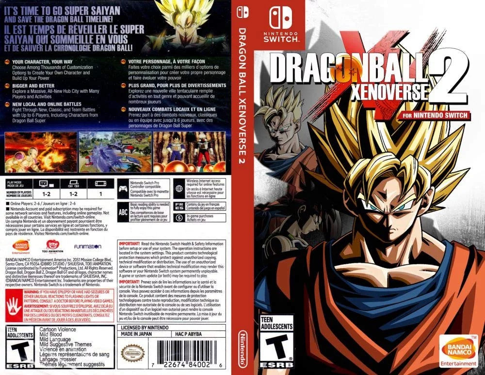 Dragon Ball Xenoverse 2 Nintendo Switch UK IMPORT