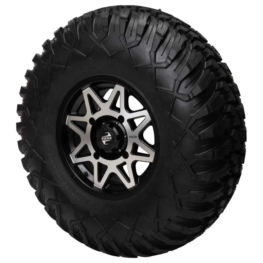 4/110 Tusk Tintic Wheel 14x7 5.0 + 2.0 Machined/Black For Yamaha Viking VI EPS 2022