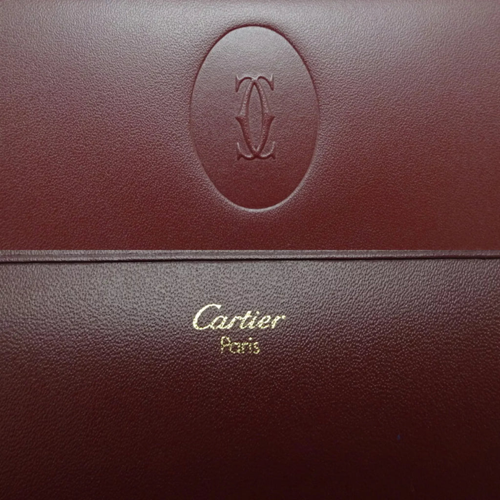 Pre-Owned Cartier Mastline Long Wallet Women's Leather Bordeaux (Red) (Good)