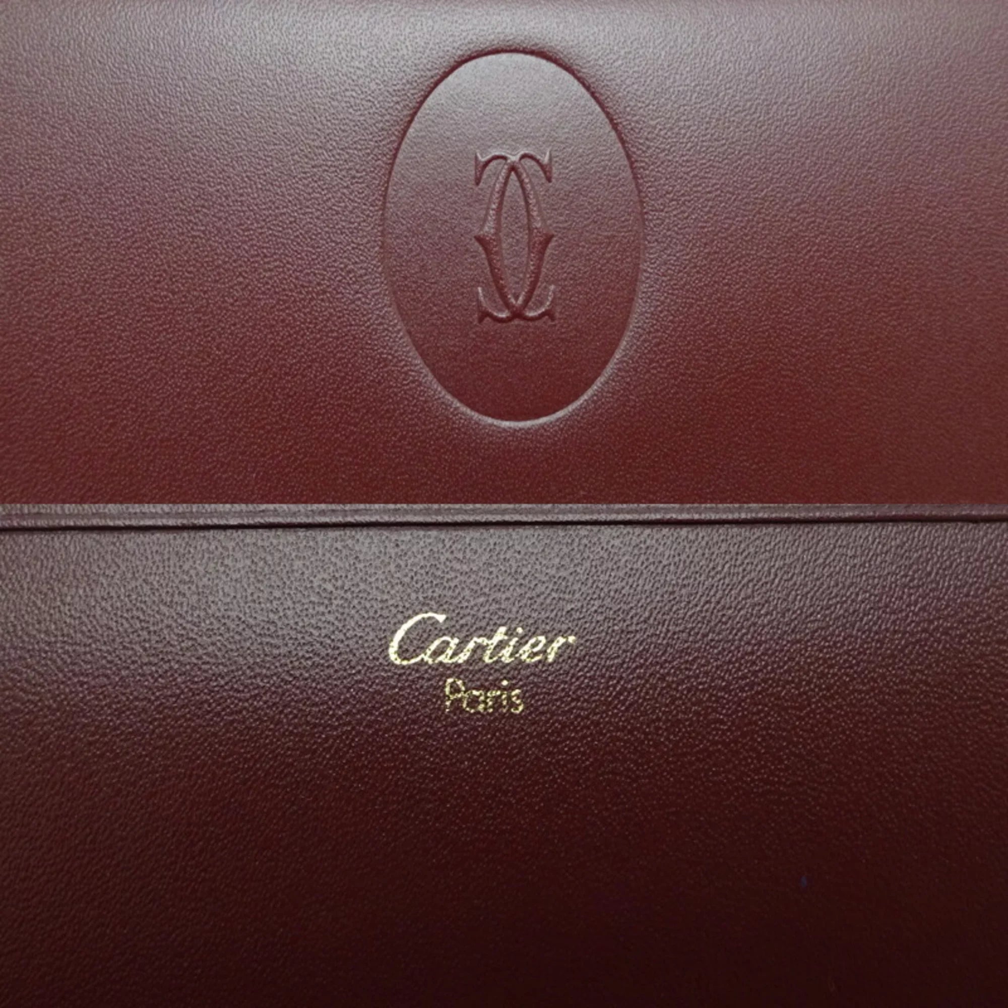 Pre-Owned Cartier Mastline Long Wallet Women's Leather Bordeaux (Red) (Good)