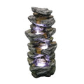 Fithood 40inches High Stacked SimuLatitudeed Rock Water Fountain with LED Lights