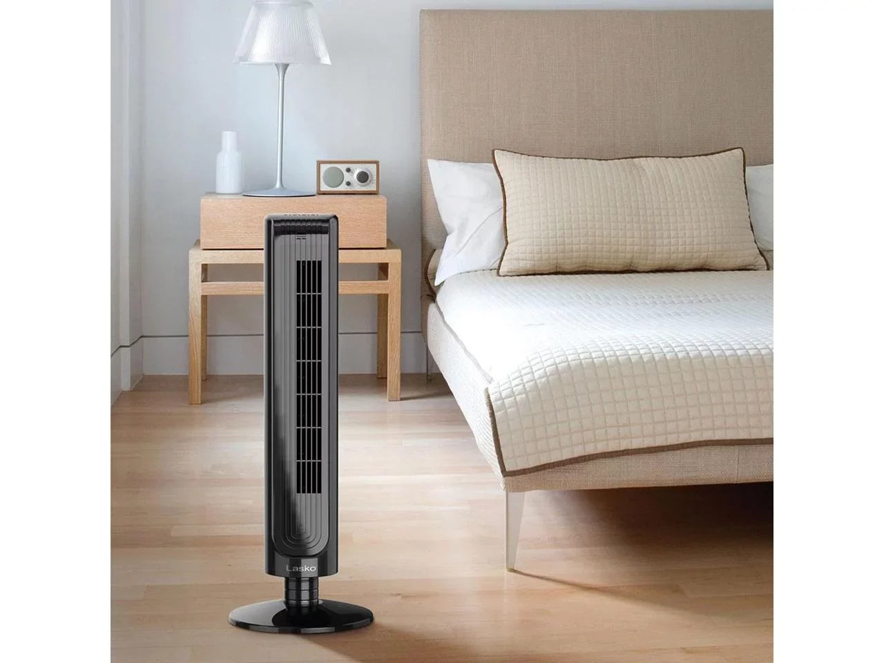 Lasko 32 Inch Slim Portable 3 Speed OscilLatitudeing Tower Fan with Remote