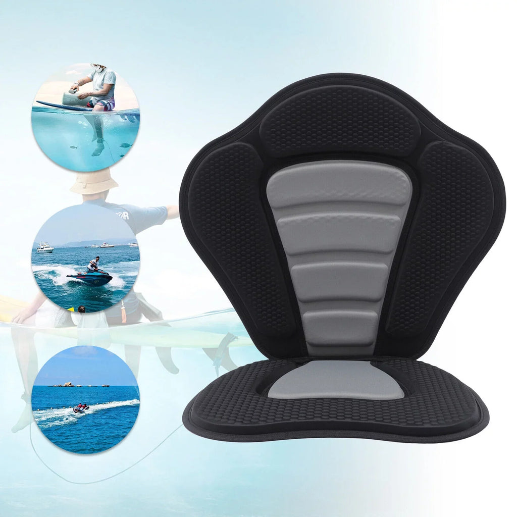 Adjustable Padded Kayak Seat Detachable Backpack Bag Canoe Backrest Storage Kayak Seat Deluxe Padded Boat Seat with Storage Bag Adjustable for Kayaking, Canoeing, Drifting, Rafting, Fishing