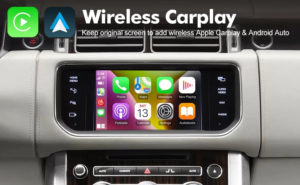 Wireless CarPlay Receiver SmartBox for Land Rover Range Rover/Evoque/Discovery 4 Jaguar XE XF Bosch Carplay Interface Retrofit kit Decoder, Support Android Auto, Mirror Link, Reverse Camera, USB Drive