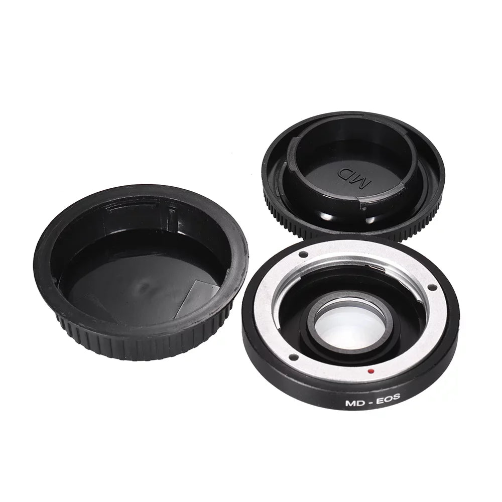 Andoer MD- Lens Mount Adapter Ring with Corrective Lens for Minolta MD Lens to Fit for EF Focus Infinity