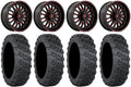 Fuel ARC 18" Wheels Red 28" Versa Cross V3 Tires Kawasaki Teryx Mule