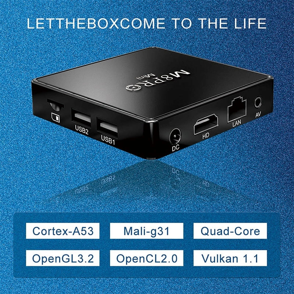 Game TV Box M8 Pro Mini Android and Game Dual System with 10000+ Retor Game Wireless Controllers 100M 4K TV Box