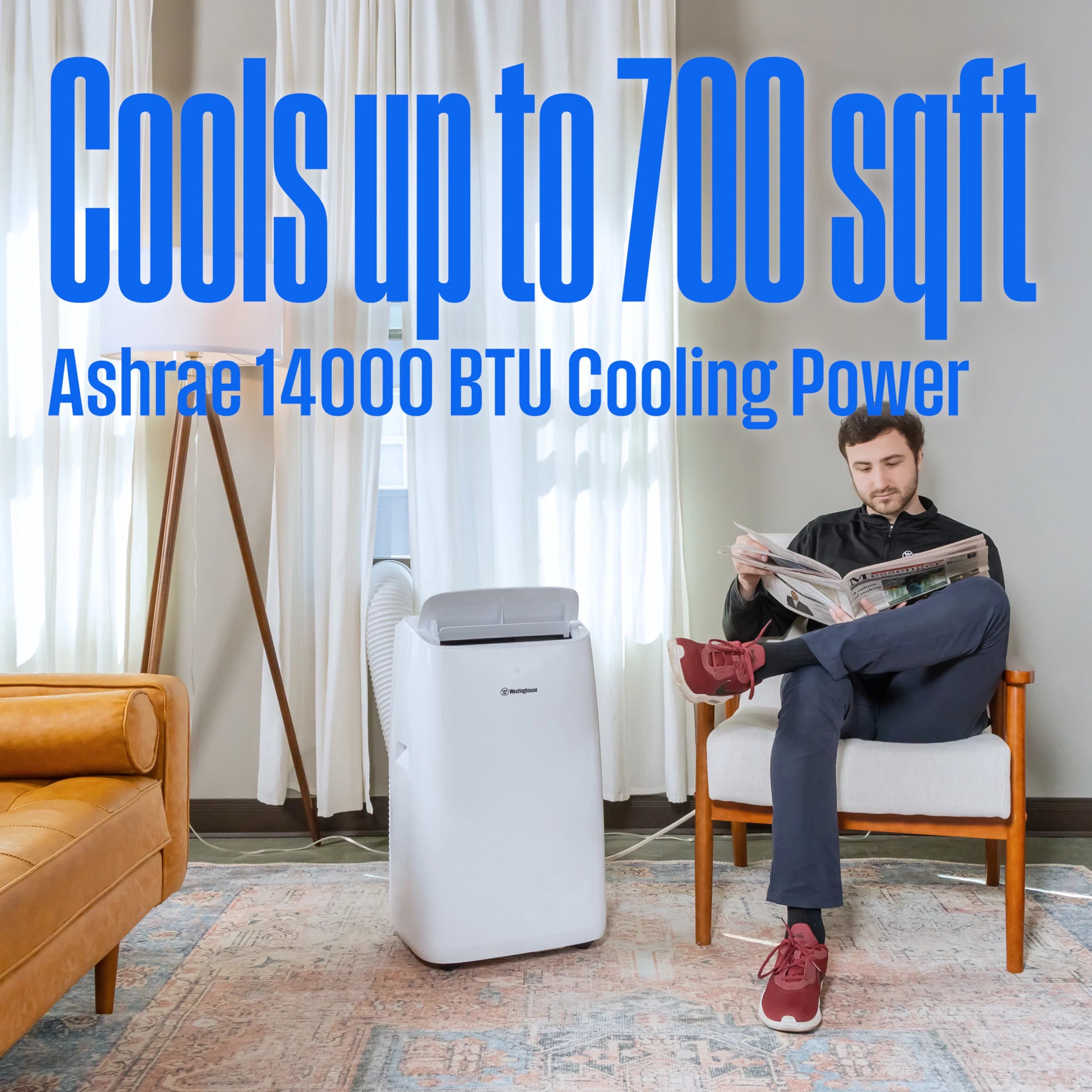 Westinghouse 14,000 BTU Portable Air Conditioner with Dehumidifier with Remote & Smart App, up to 700 Sq Ft