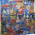 Pre-Owned Hermes HERMES Scarf Carre 90 EXPOSITION UNIVERSELL World Exposition Blue Series 100% Silk (Like New)
