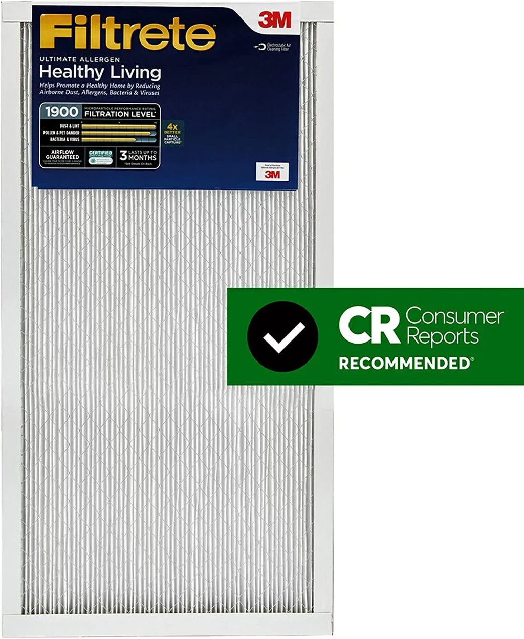 Filtrete 14x30x1, AC Furnace Air Filter, MPR 1900, Healthy Living Ultimate Allergen, 6-Pack (exact dimensions 13.81 x 29.81 x 0.78)
