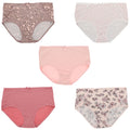 Delta Burke Intimates Women's Plus Size Sexy Classic High Rise Brief Panties (5Pr) (X-Large, Pink Floral Dots)