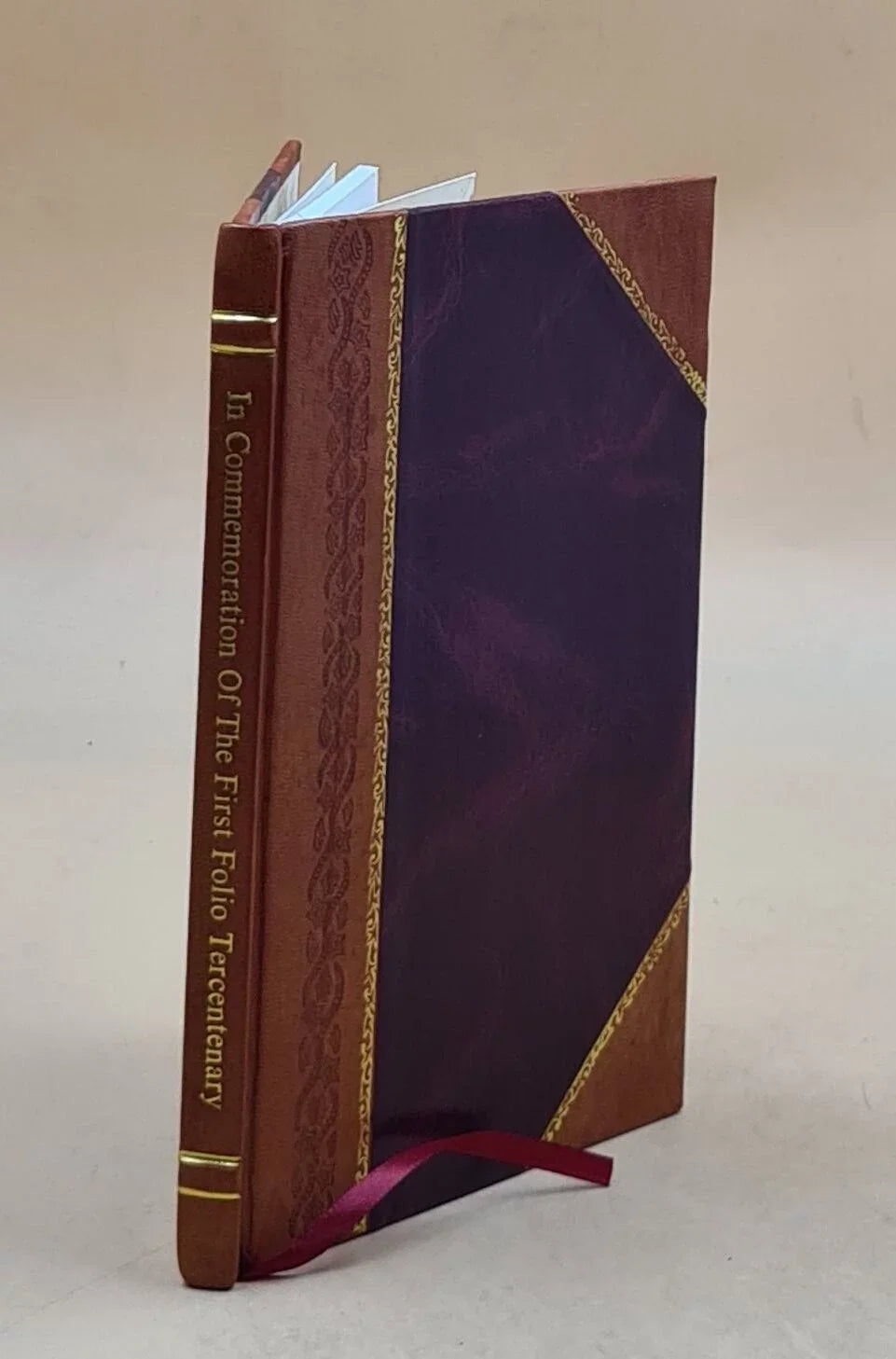 In commemoration of the first folio tercentenary; a resetting of [Leather Bound]