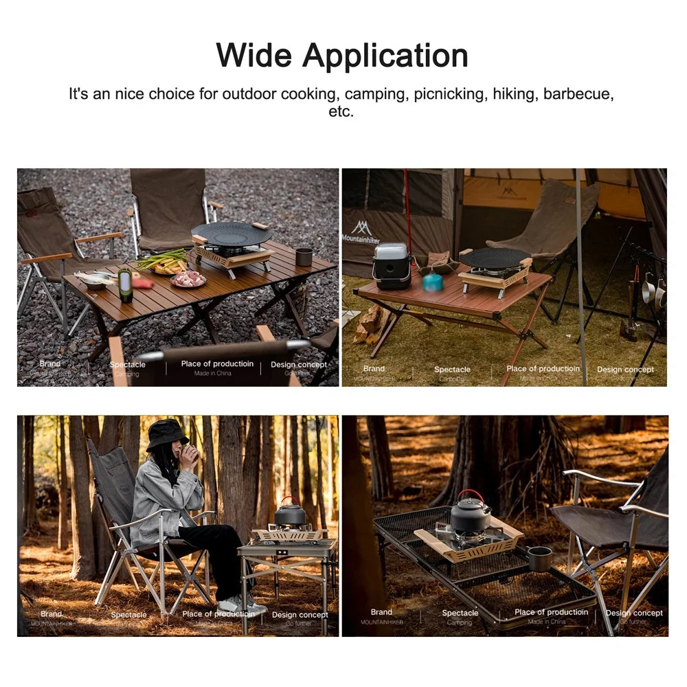 Walmeck High Camping Stove Portable Outdoor Furnace, 3-Core Gases with Adjustable Valve Connecting Hose and Storage Bag - Designed for Cooking, Camping, Picnic and Hiking