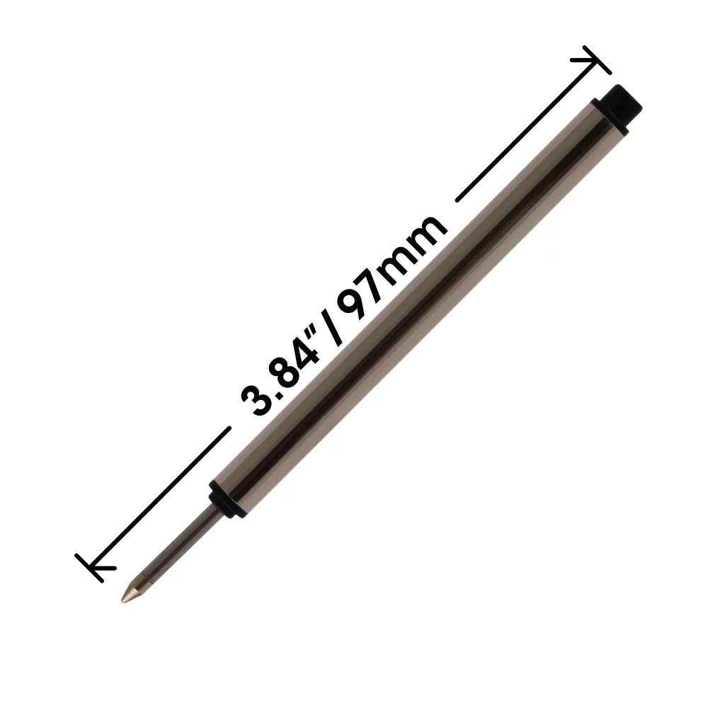 Jaymo Replacement for Montblanc 113778 - Measures 3.84 in / 97 mm Long - Capless Rollerball Pen Refill - 24 Blue