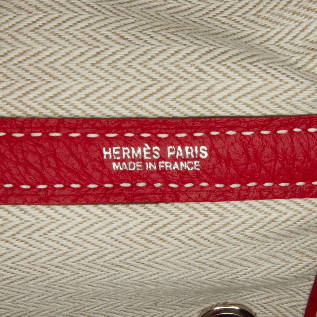 Pre-Owned Authenticated Hermès Negonda Garden Party 36 Calf Leather Red Tote Bag Unisex (Good)