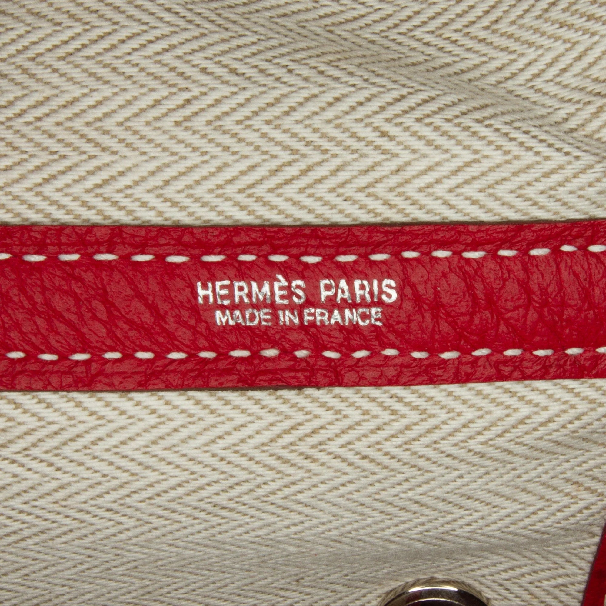 Pre-Owned Authenticated Hermès Negonda Garden Party 36 Calf Leather Red Tote Bag Unisex (Good)