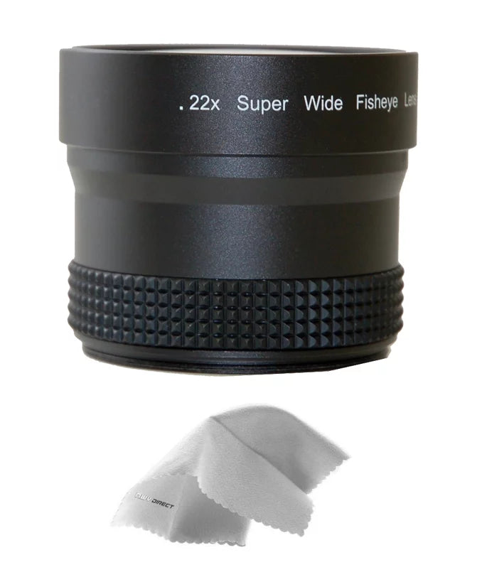 VIXIA HF R800 0.21x-0.22x High Grade Fish-Eye Lens + Nw Direct Micro Fiber Cleaning Cloth