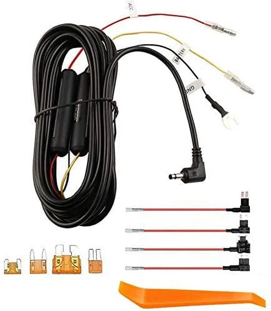 Hardwire Kit Cable Suitable for Dash Cams, Compatible with TWA-SH Dash Cams, Parking Mode Cable,Impact and Motion Detection, Alternative Power Supply from Fuse Box,Gift 8 Fuse Tap Cable（14.7 ft）