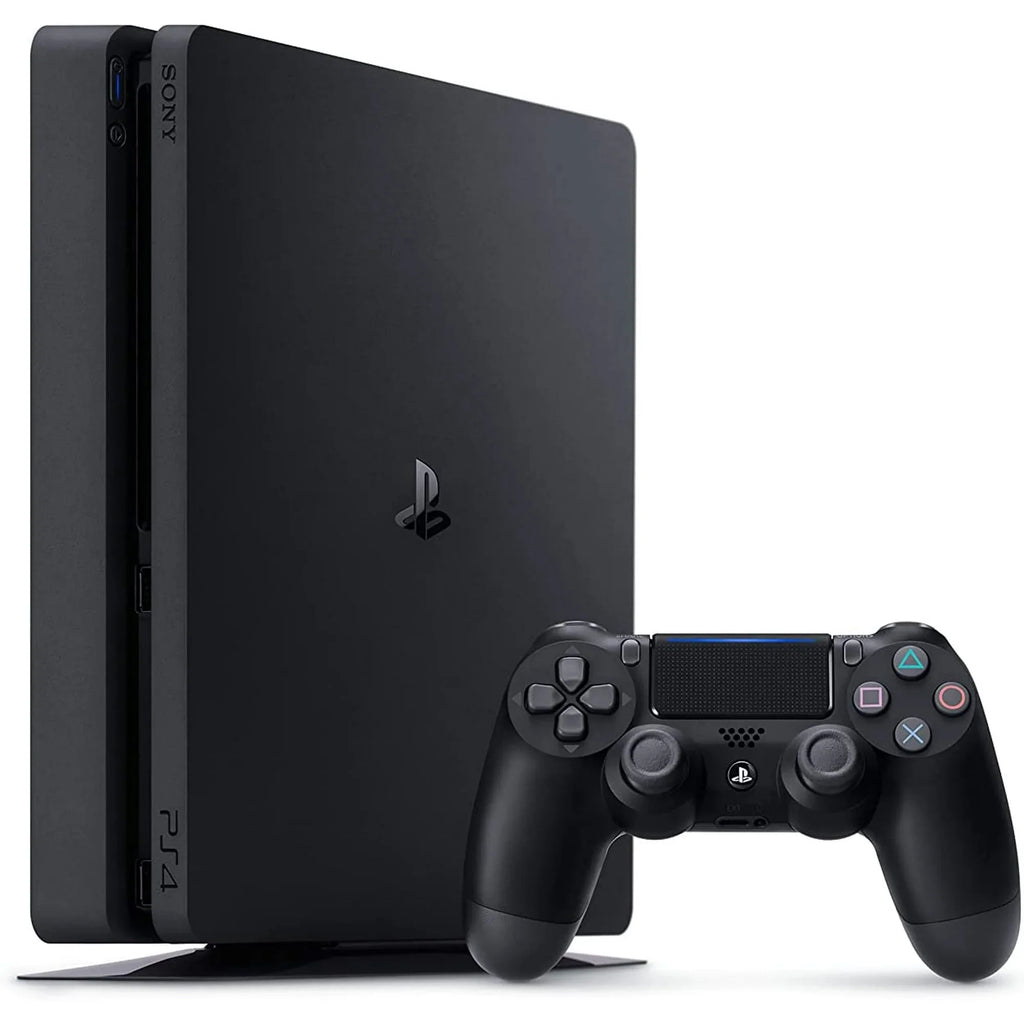 2215A PlayStation 4 Slim 500GB Gaming Console Black with Charging Dock Headset 2 Controller Bolt Axtion Like New