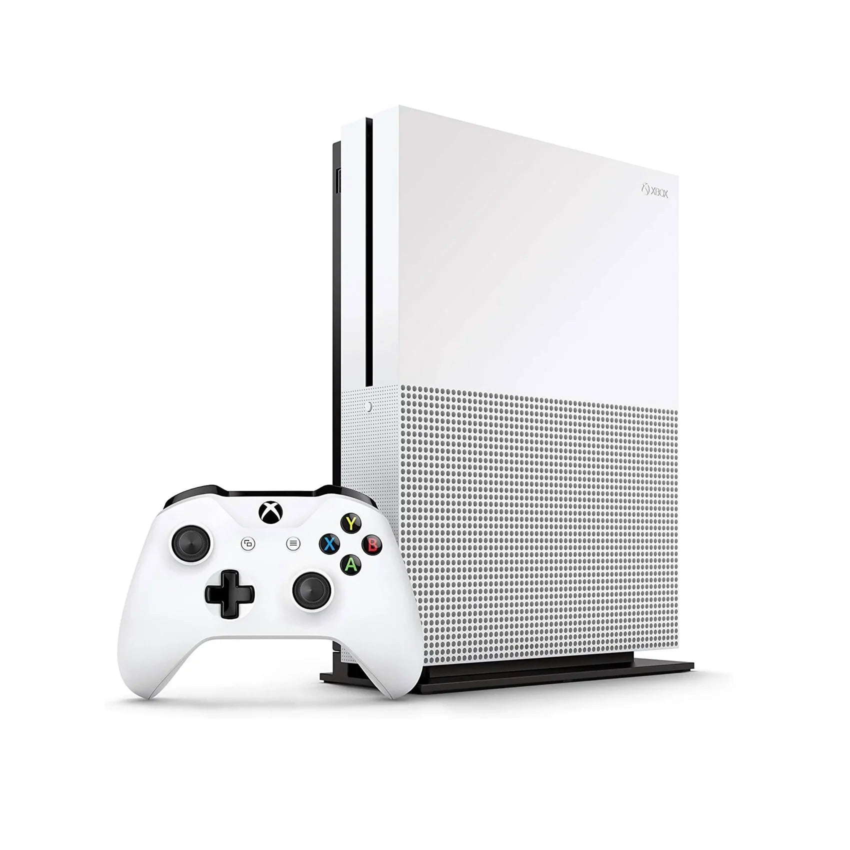 Xbox One S 500GB with 2 Controller, 4K Ultra HD White with BOLT AXTION Cleaning Kit Headset Bundle Like New