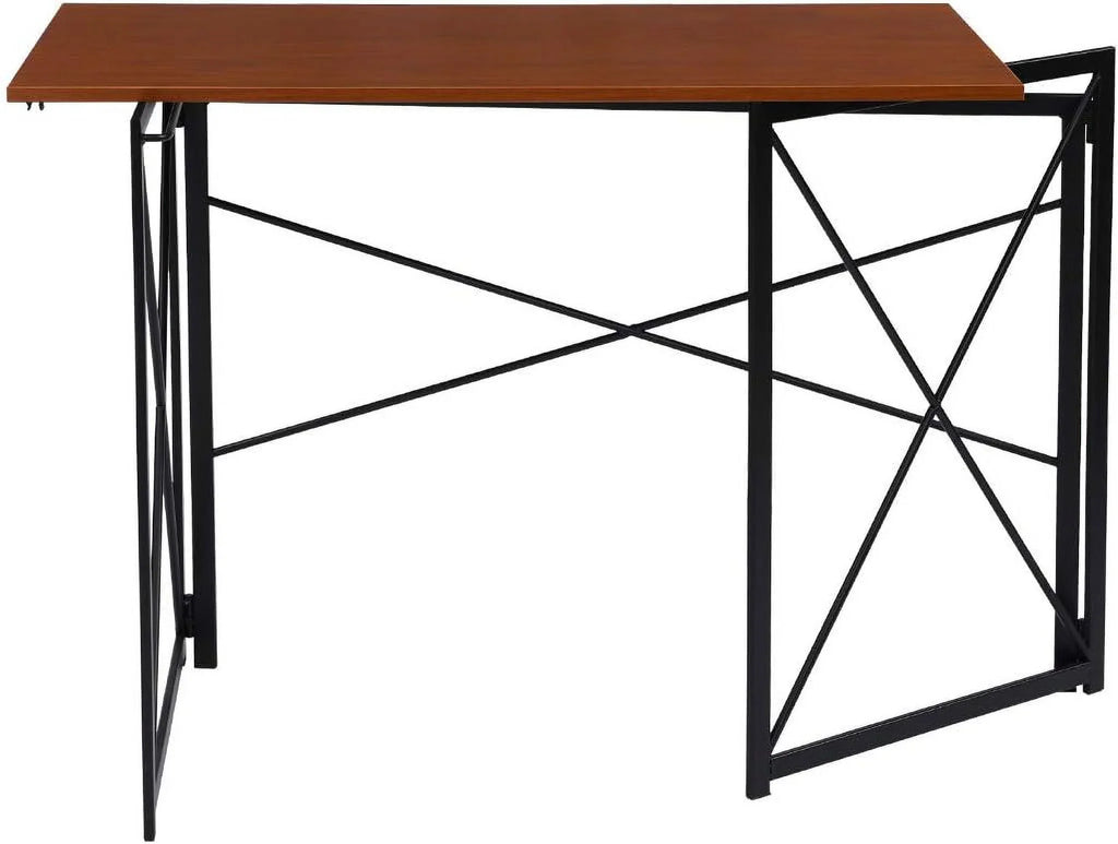 Writing Computer Desk Modern Simple Study Desk Industrial Folding Laptop Table For Home Office Notebook Desk Walnut Brown Desktop Black Frame…
