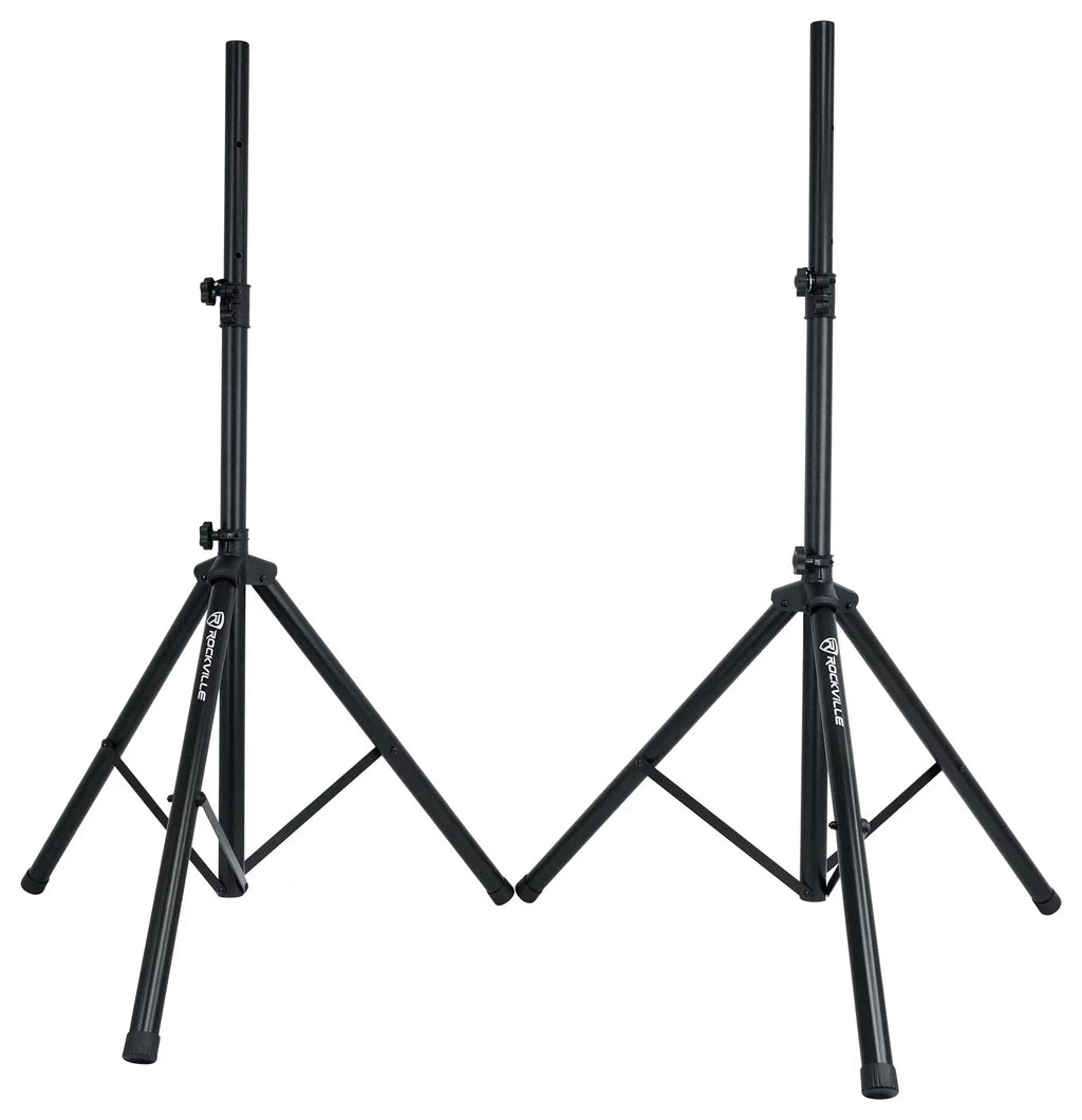 Rockville RPG122K 12" Portable PA System 2 Powered Speakers Bluetooth+Mic+Stands