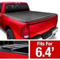 MaxMate Soft Quad-fold Truck Bed Tonneau Cover Compatible with 2019-2024 Ram 1500 New Body (NOT FIT 19-23 Classic) | 6'4" (76") Bed | TCD484045