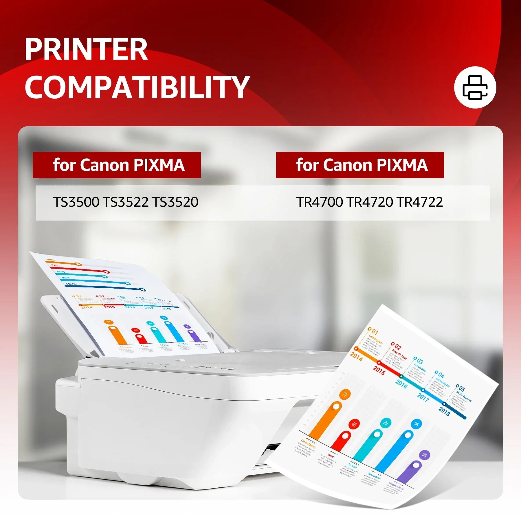 PG-275XL Black Ink Cartridge for  PG-275/CL-276 Ink Cartridge Black and Color Multi Pack use with  PIXMA TS3500 TS3520 TS3522 TR4720 TR4700 Printers(Black, 2 Pack)