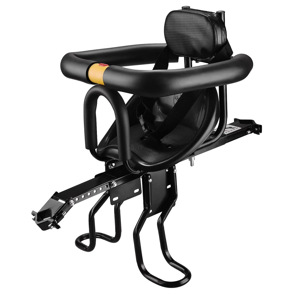 Safety Child Seat Bike Front Kids Saddle with Foot Pedals Support Back Rest Compatible with Bike Tube in Caliber 1.11.5in