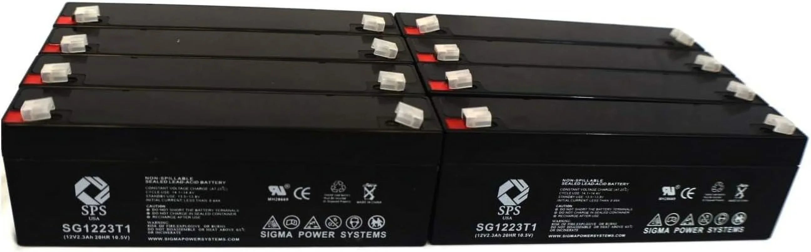SPS Brand 12V 2.3 Ah Replacement Battery (SG1223T1) for Medical Research Labs ST500 (8 Pack)