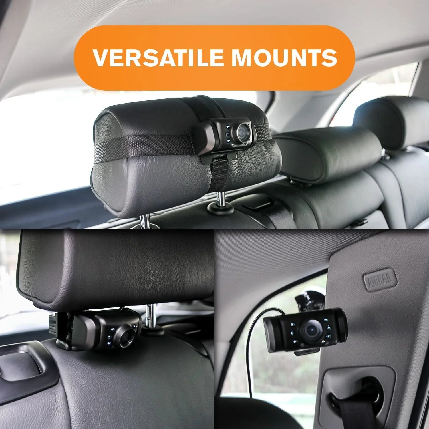 Yada , Car Portable Baby Monitor with Night Vision Cam, Wireless Transmission, Universally Compatible, 4.3 Digital Display, Mounts onto Headrest and/or Windshield