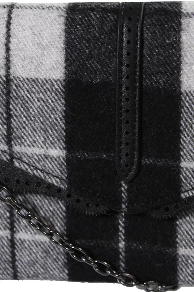 Danielle Nicole Black White Hudson Plaid Crossbody Bag OS