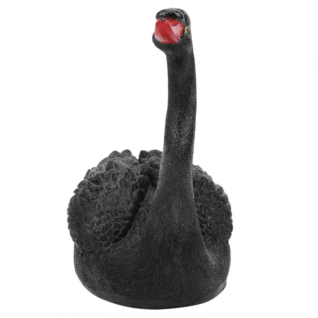 Delaman Adorno de Cisne, Simulación Flotante Linda al Aire Libre Adorno de Cisne Negro Accesorios de jardín para decoración de Patio de jardín